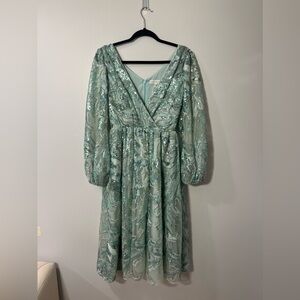 Sequins Long Sleeve Midi Dress The Population Dress